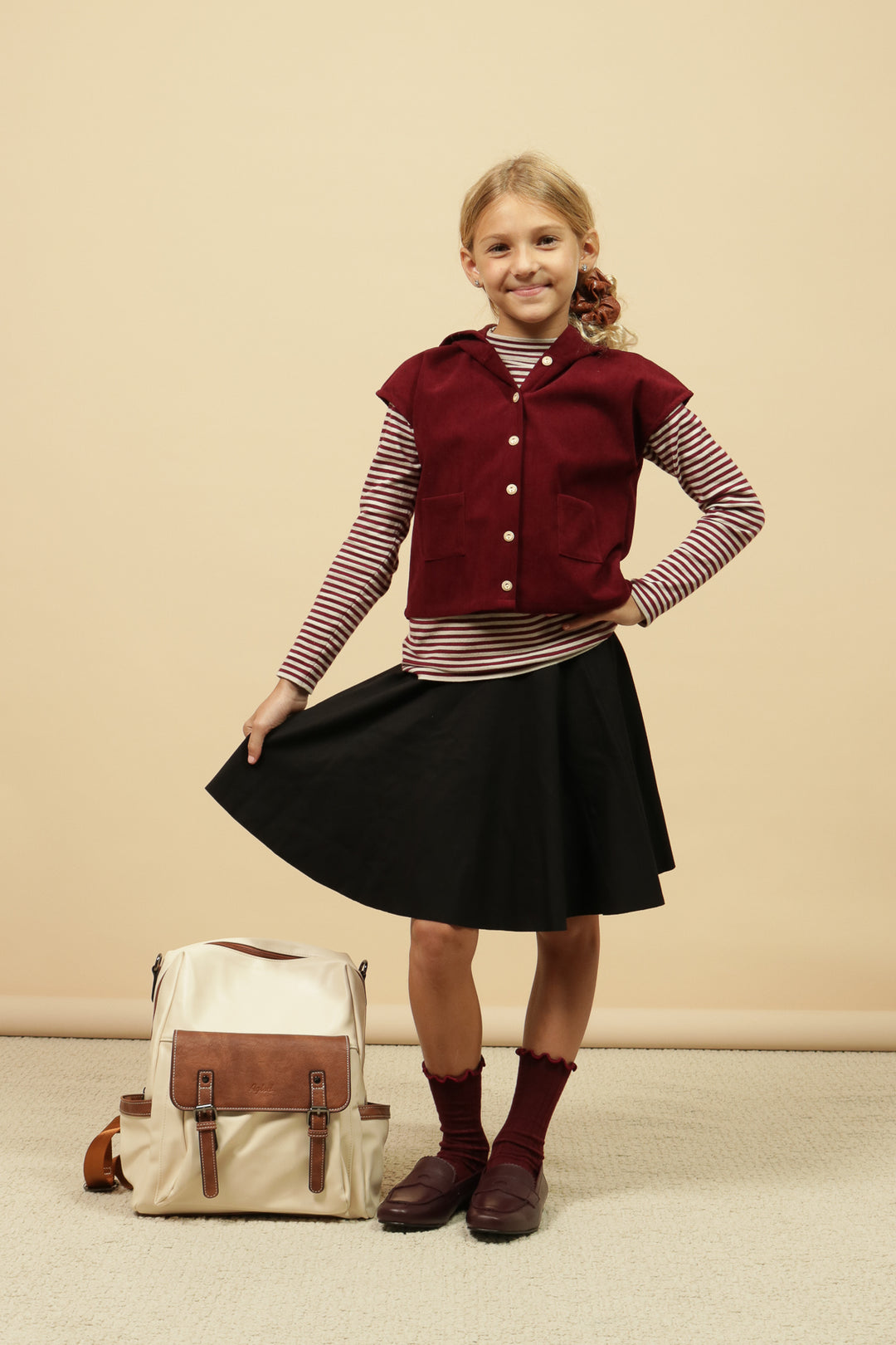 top l/s striped mockneck - wine-28