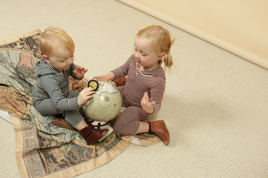 one piece striped long overalls with hood - peacock blue-13