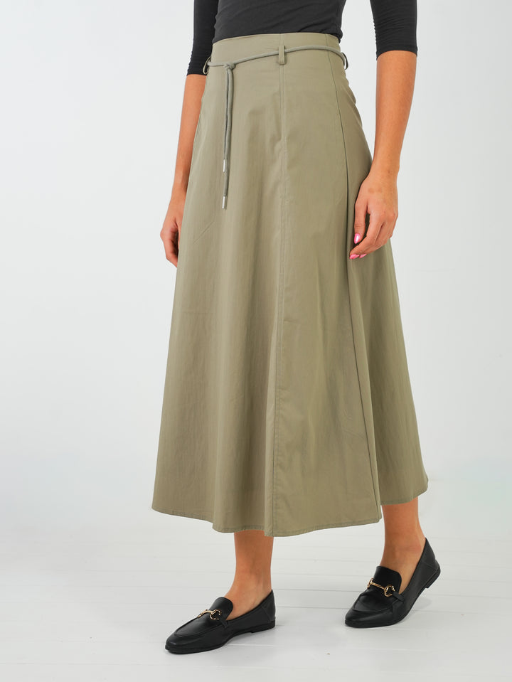 skirt solid drawstring - beige