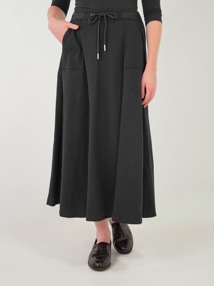 skirt sweat drawstring - black