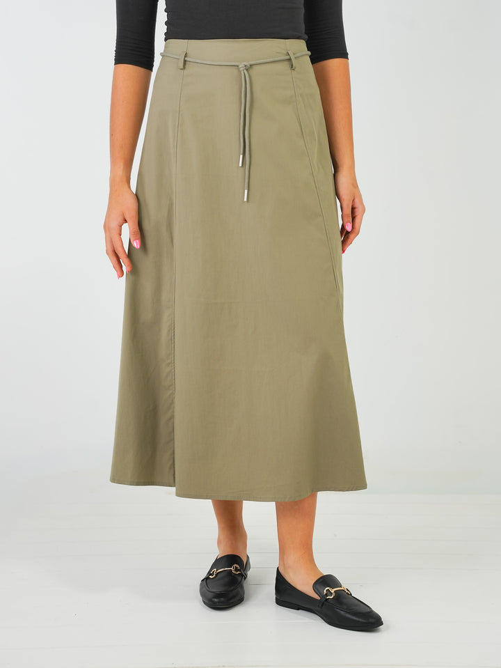 skirt solid drawstring - beige
