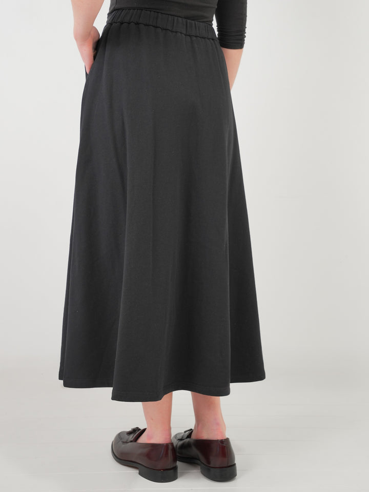 skirt sweat drawstring - black