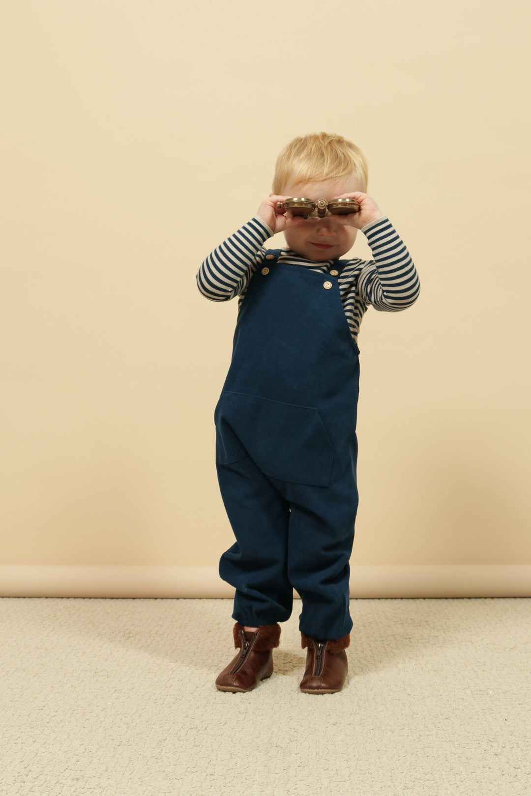 one piece corduroy pocket overalls - peacock blue-13