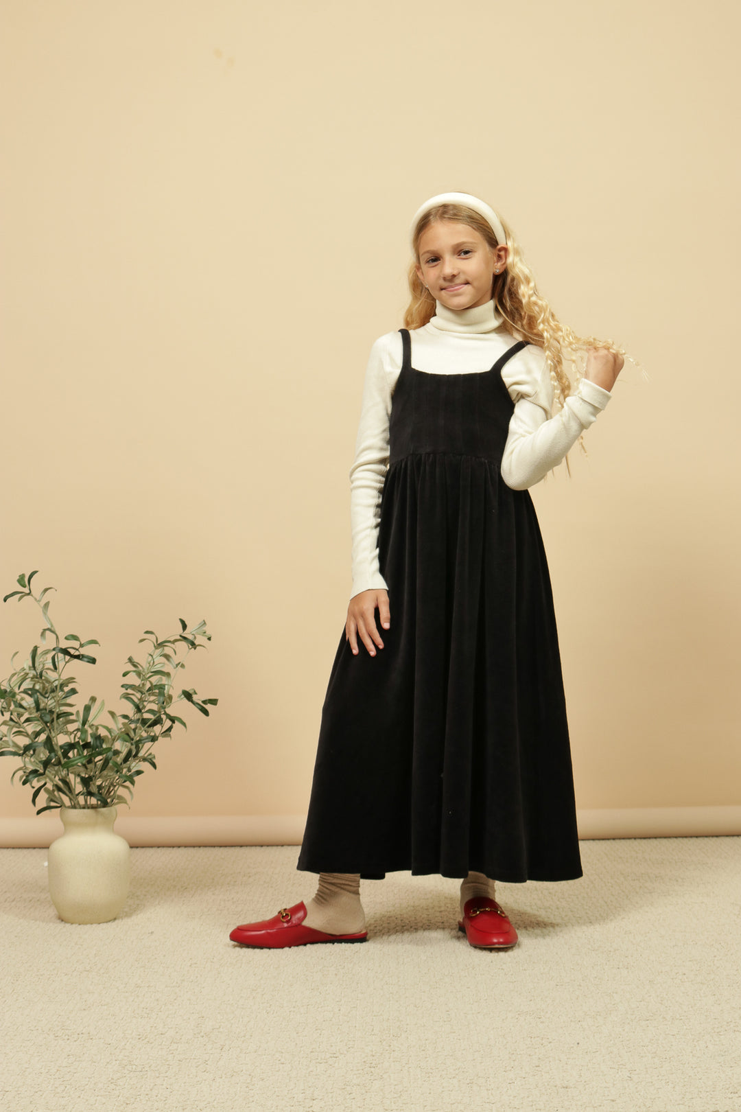 maxi dress structured velvet jumper - black-9