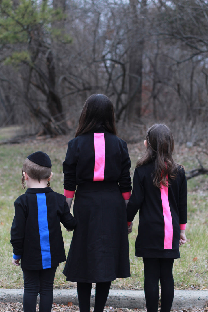 dress balloon turtleneck sweat with color cuffs - black