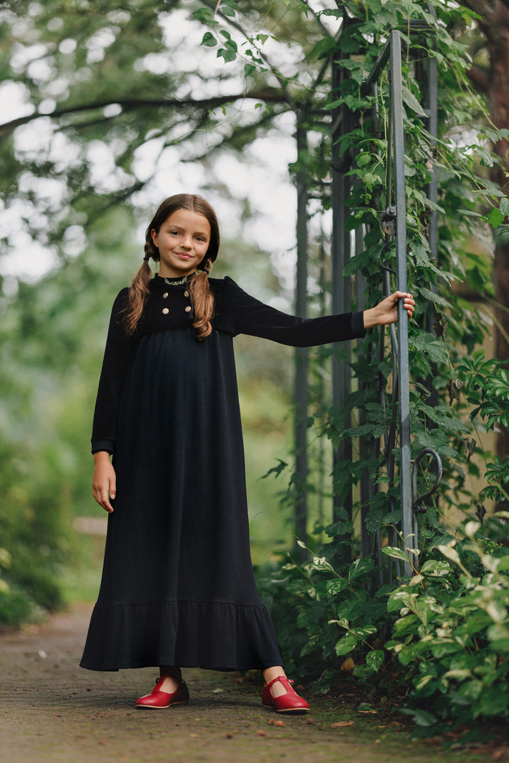maxi dress ribbed tiered with velour crop wrap cardigan - black
