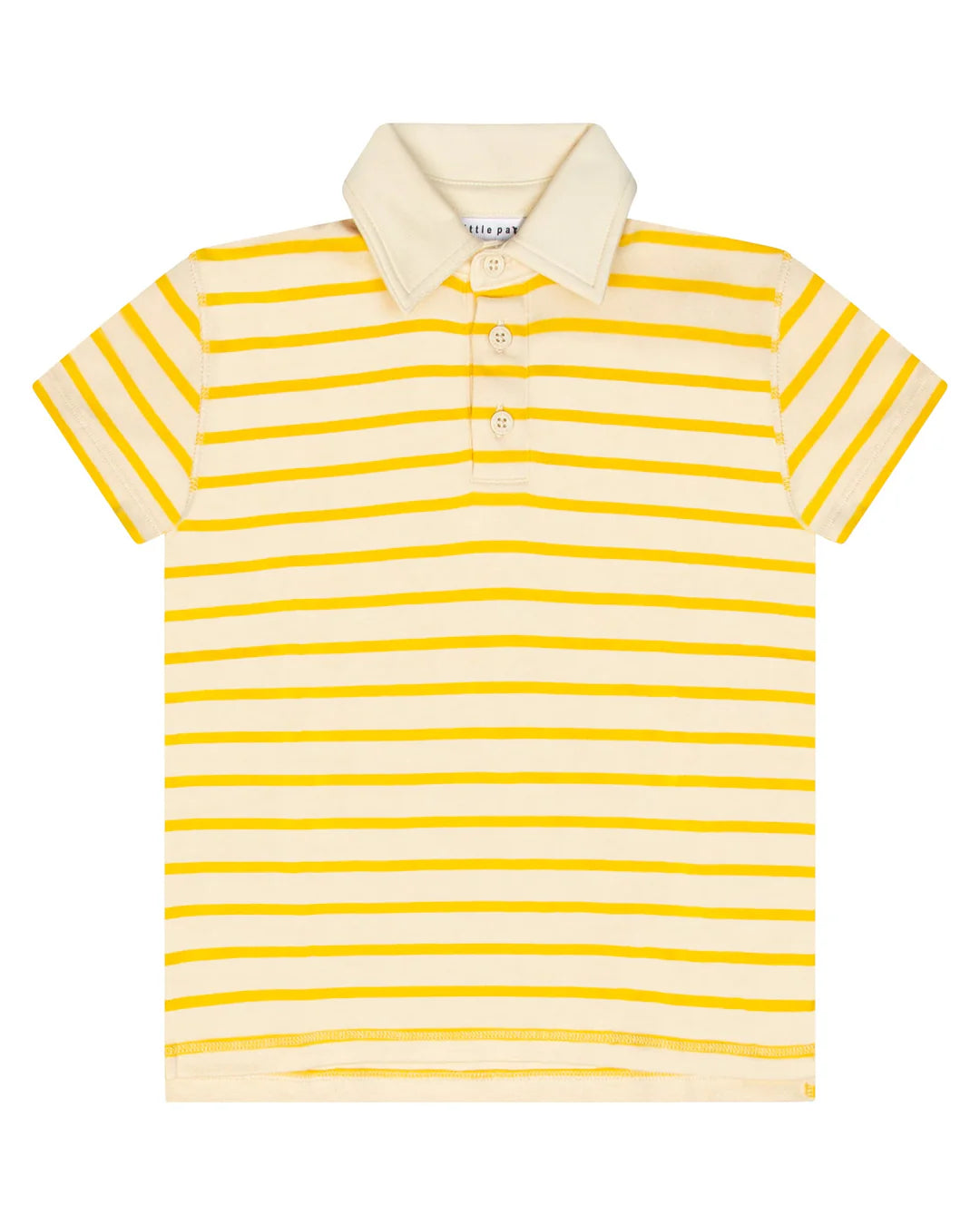 classic striped boys polo - yellow/ivory