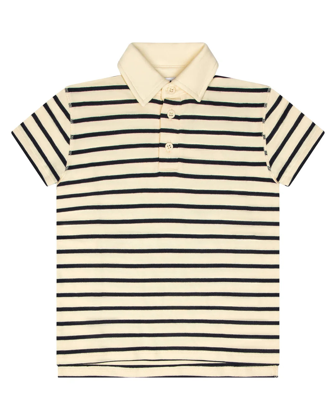 classic striped boys polo - navy/ivory