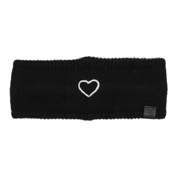 headwrap embroidered heart - black-9