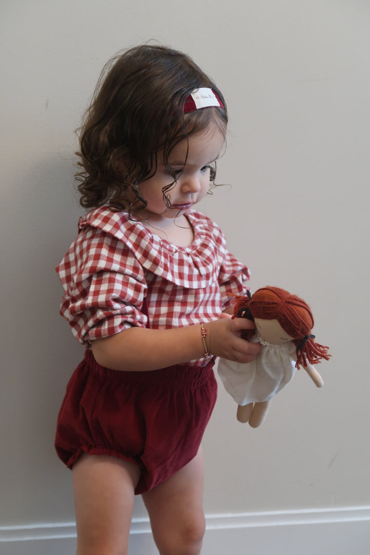 baby band double strap velvet - wine