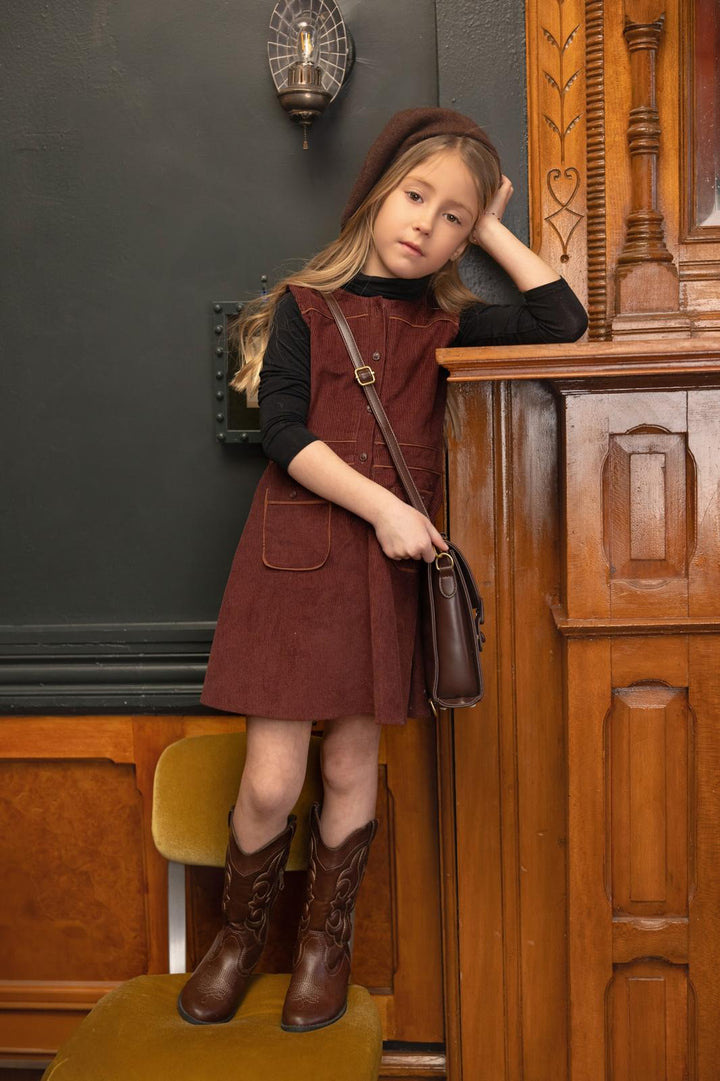 dress corduroy - burgundy