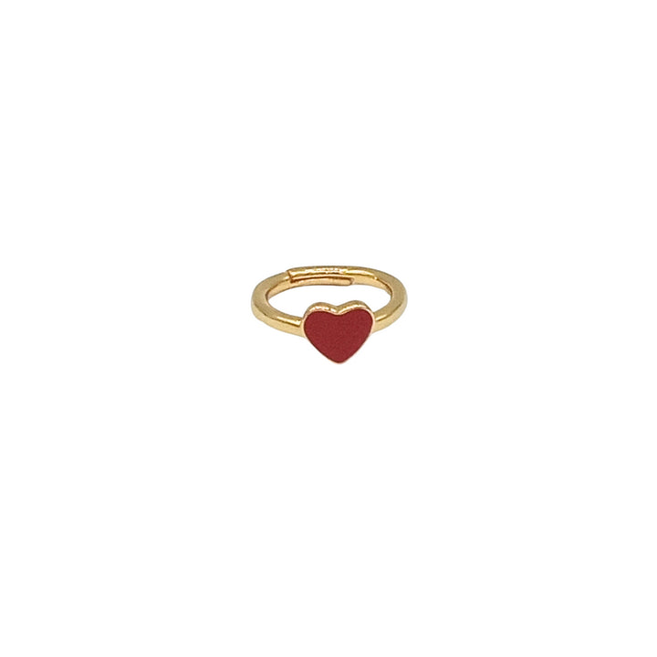 accessories gold heart ring - red
