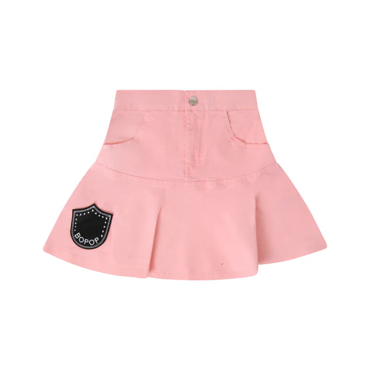 skirt emblem denim - pink