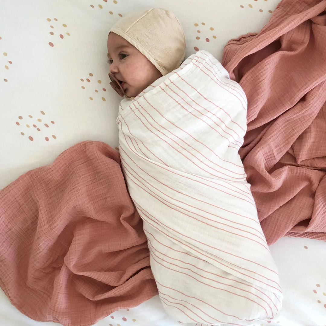 swaddle muslin 2 pack - rosewater & cranberr