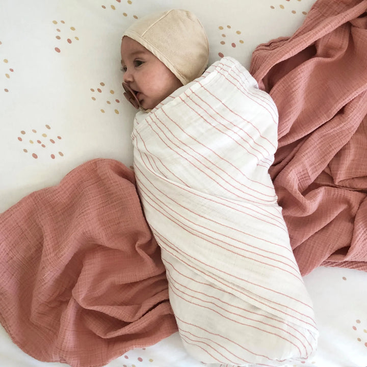 swaddle muslin 2 pack - rosewater & cranberr
