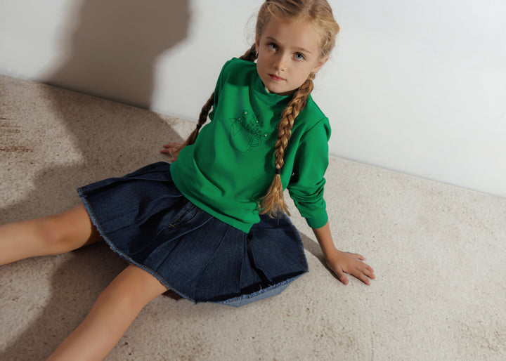 top l/s flower pot sweatshirt - green