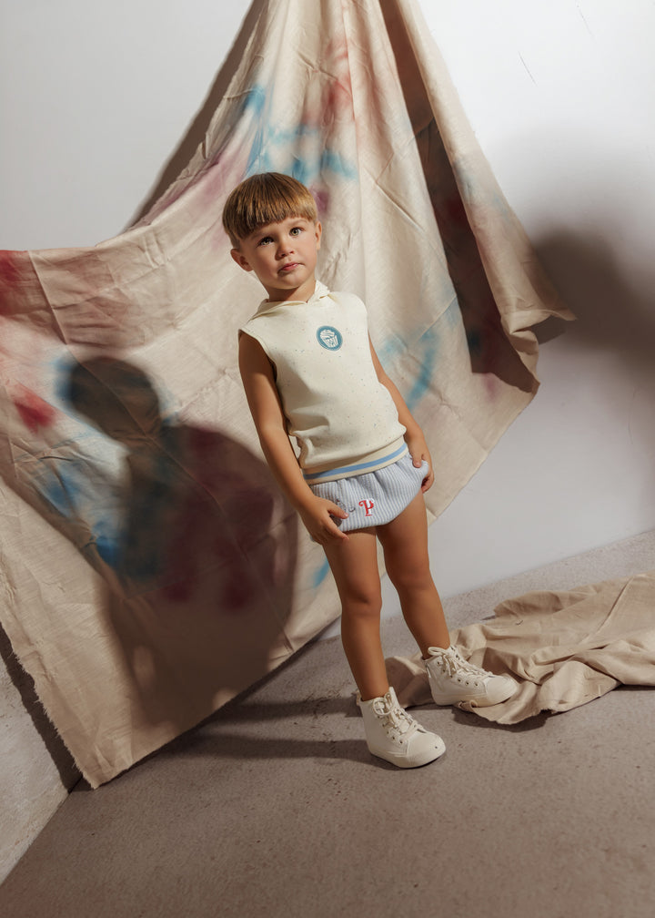 set outfit cupcake hooded top and bloomer - blue