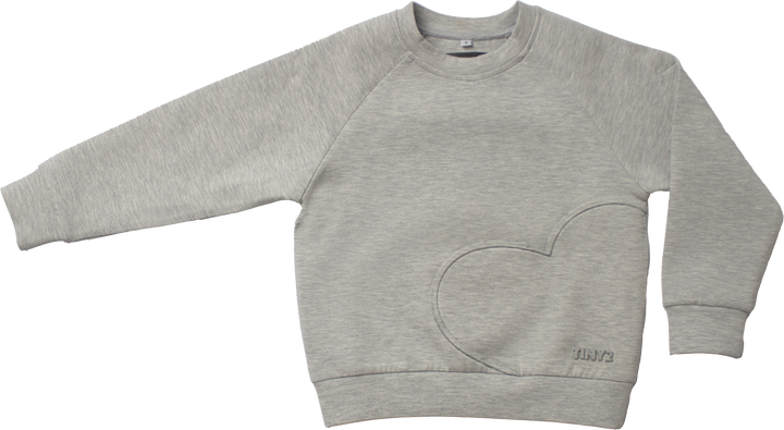 top l/s scuba heart sweatshirt - grey
