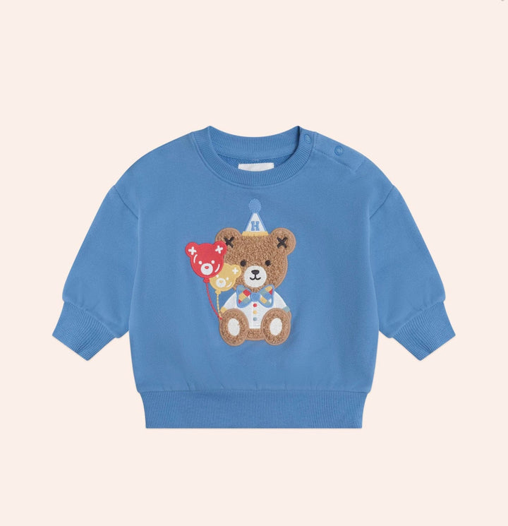 top l/s sherpa party huxbear sweatshirt - marine