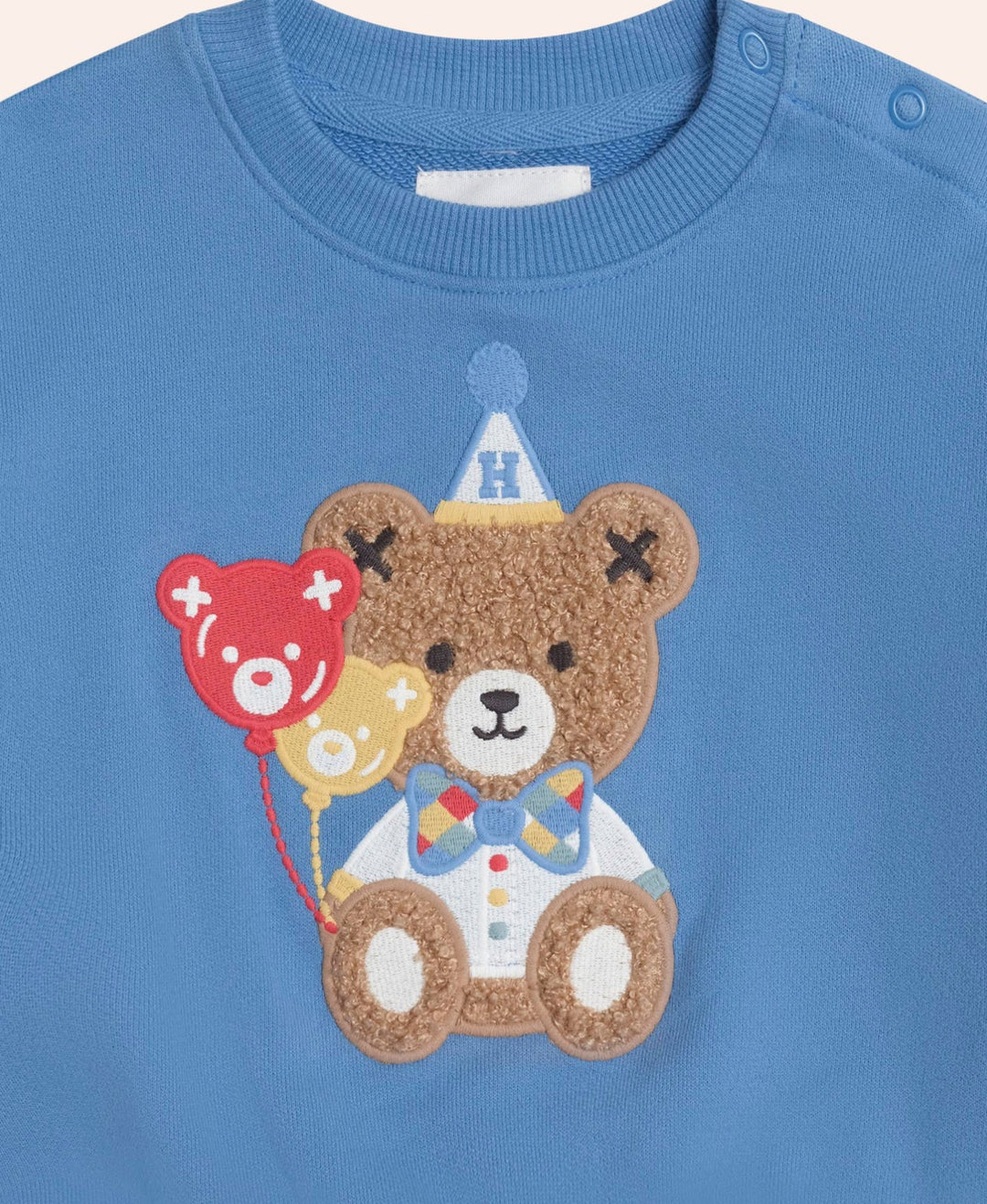 top l/s sherpa party huxbear sweatshirt - marine