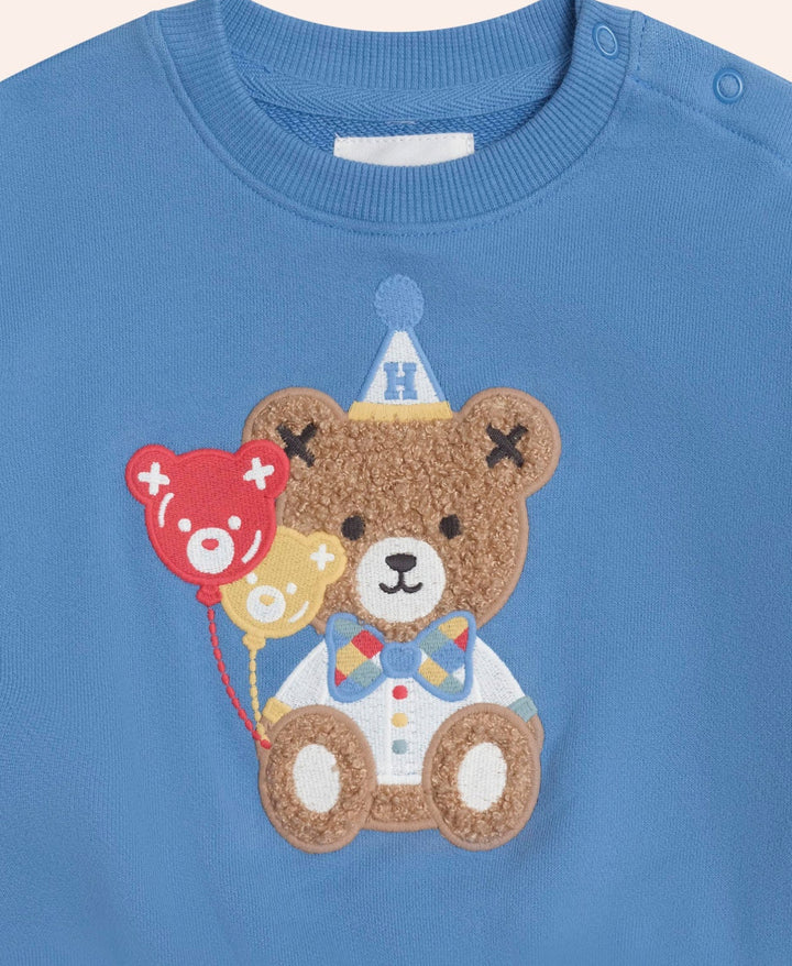 top l/s sherpa party huxbear sweatshirt - marine