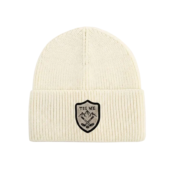 hat ice hockey cuff beanie - cream