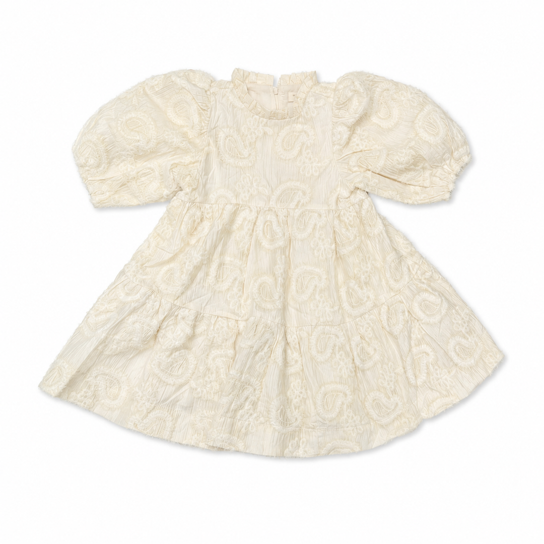 dress amillia textured tiered - ivory