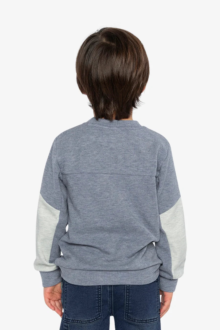 top l/s brushed colorblock pocket sweatshirt - blue wash-04670