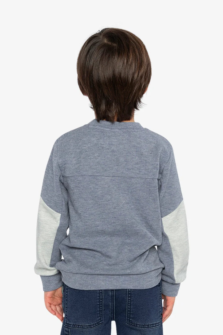 top l/s brushed colorblock pocket sweatshirt - blue wash-04670