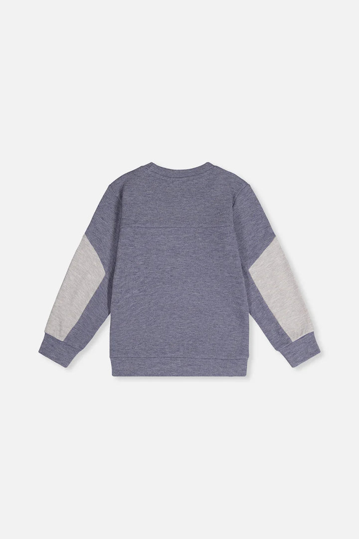 top l/s brushed colorblock pocket sweatshirt - blue wash-04670