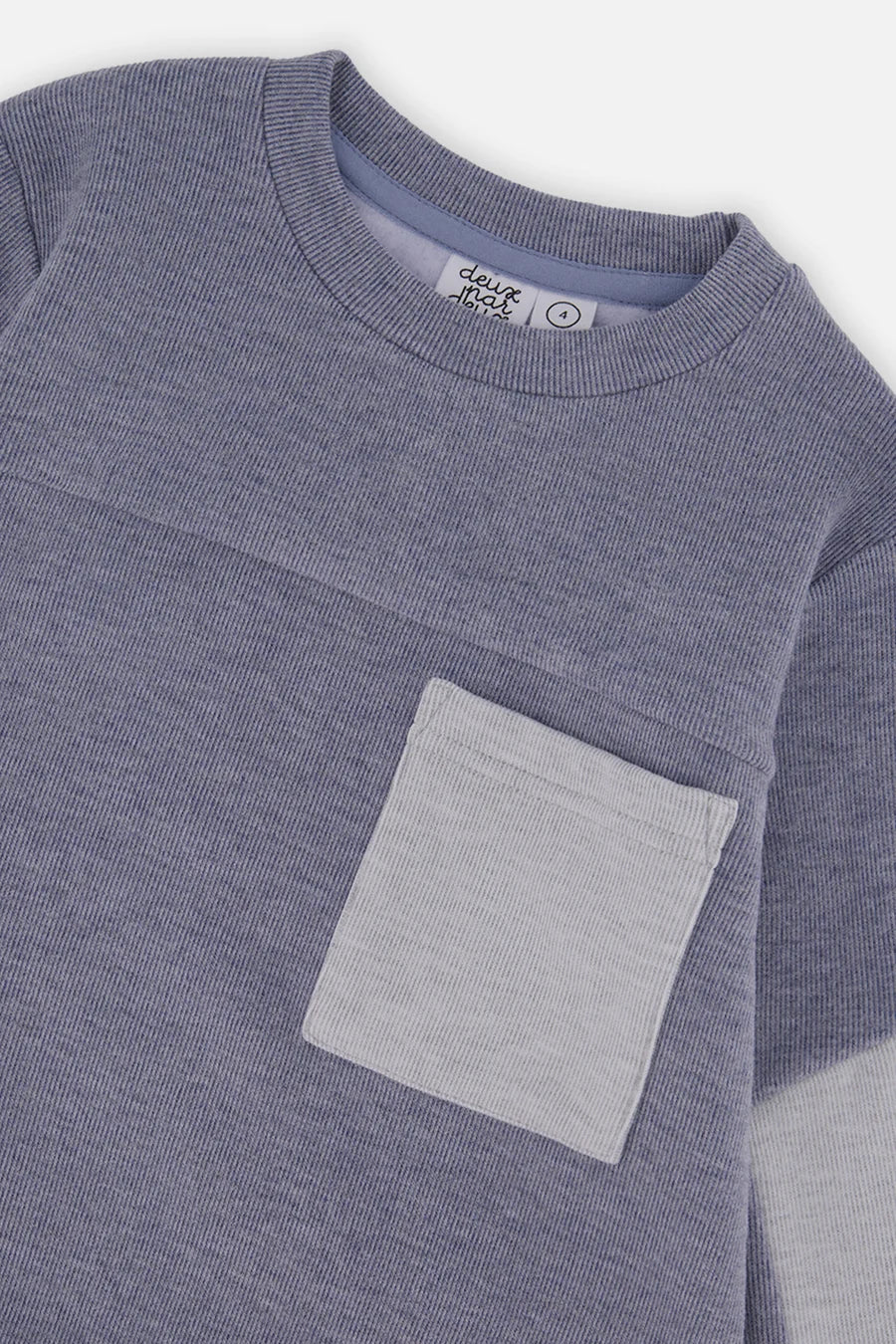 top l/s brushed colorblock pocket sweatshirt - blue wash-04670
