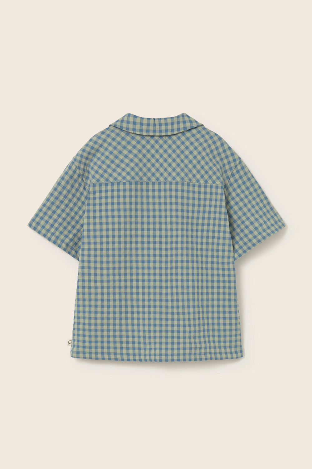 shirt s/s checkered pocket - blue