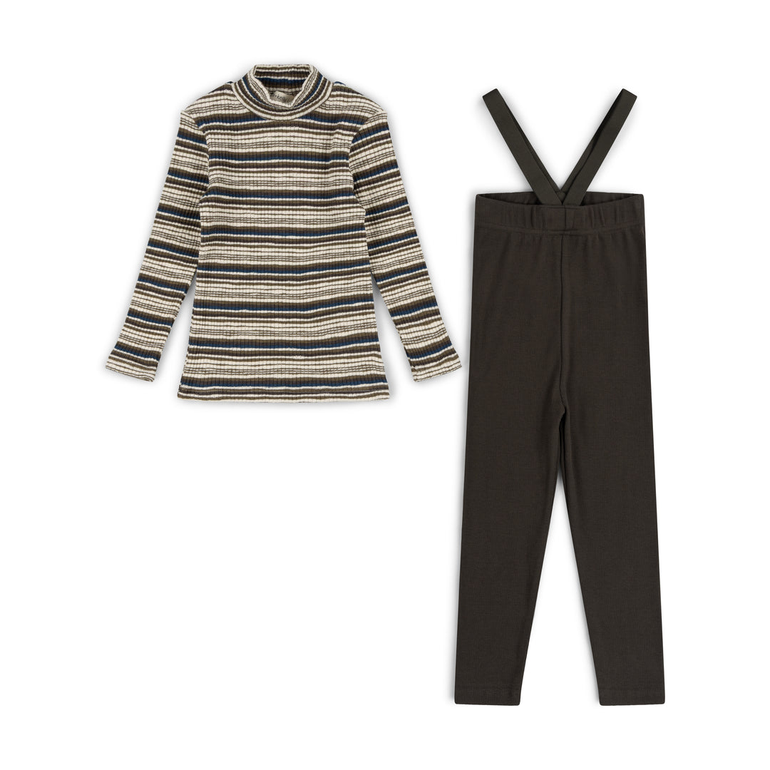 set outfit between lines suspender - moss