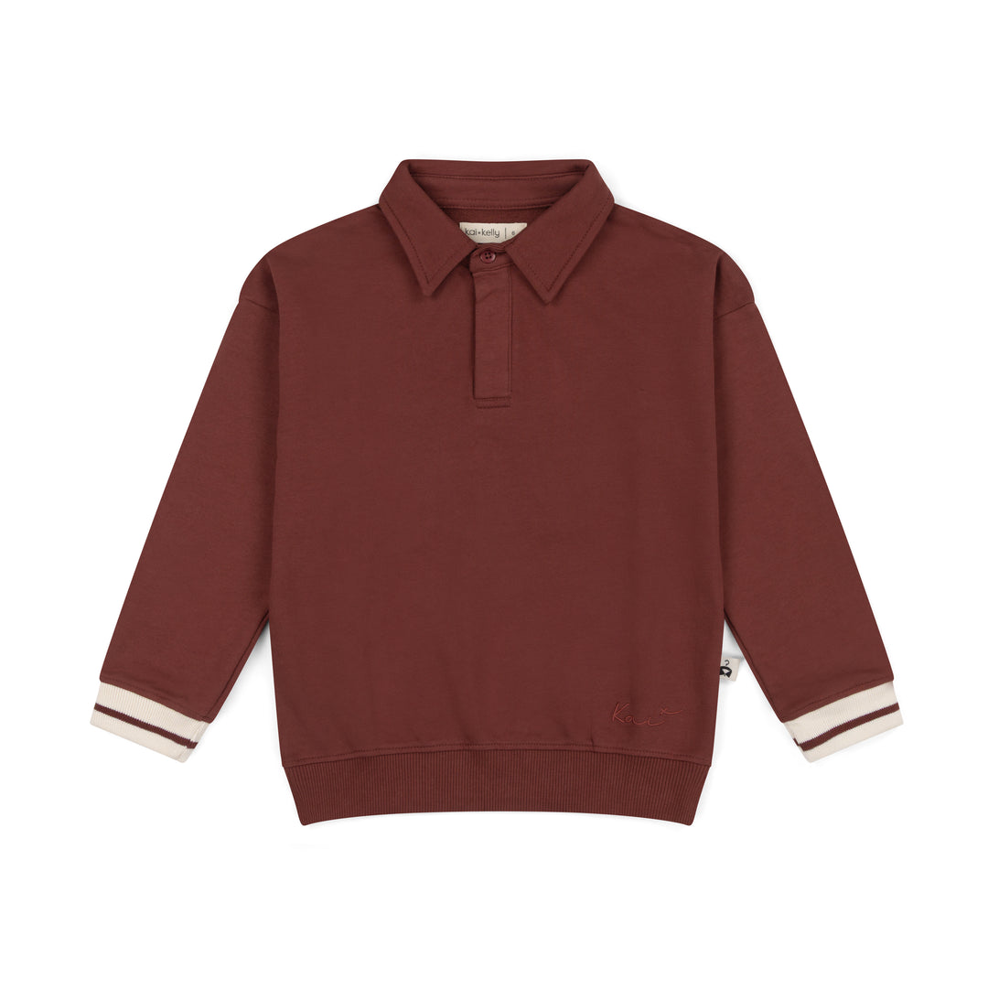 polo l/s clube de baseball sweatshirt - deep clay