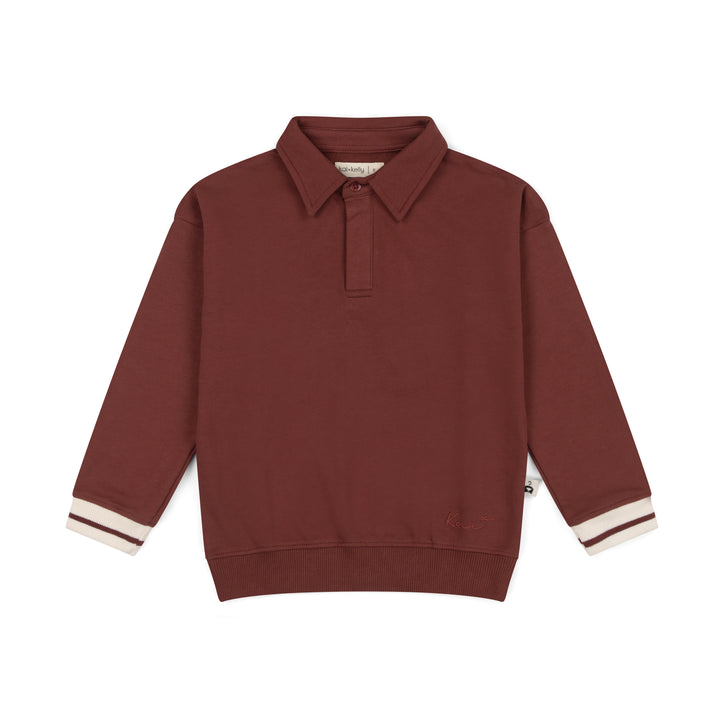 polo l/s clube de baseball sweatshirt - deep clay
