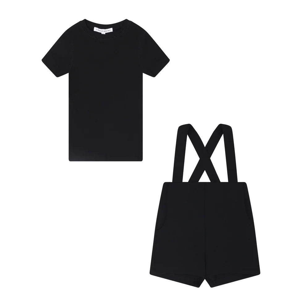 heritage milano overall set - black