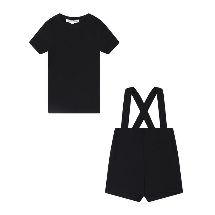 heritage milano overall set - black
