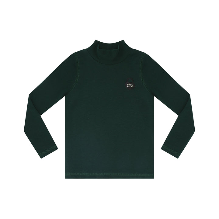 top l/s mockneck heart logo - green