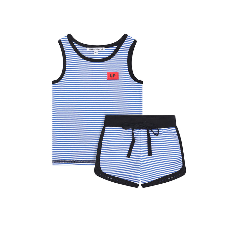 heart play baby tank set - royal blue/white