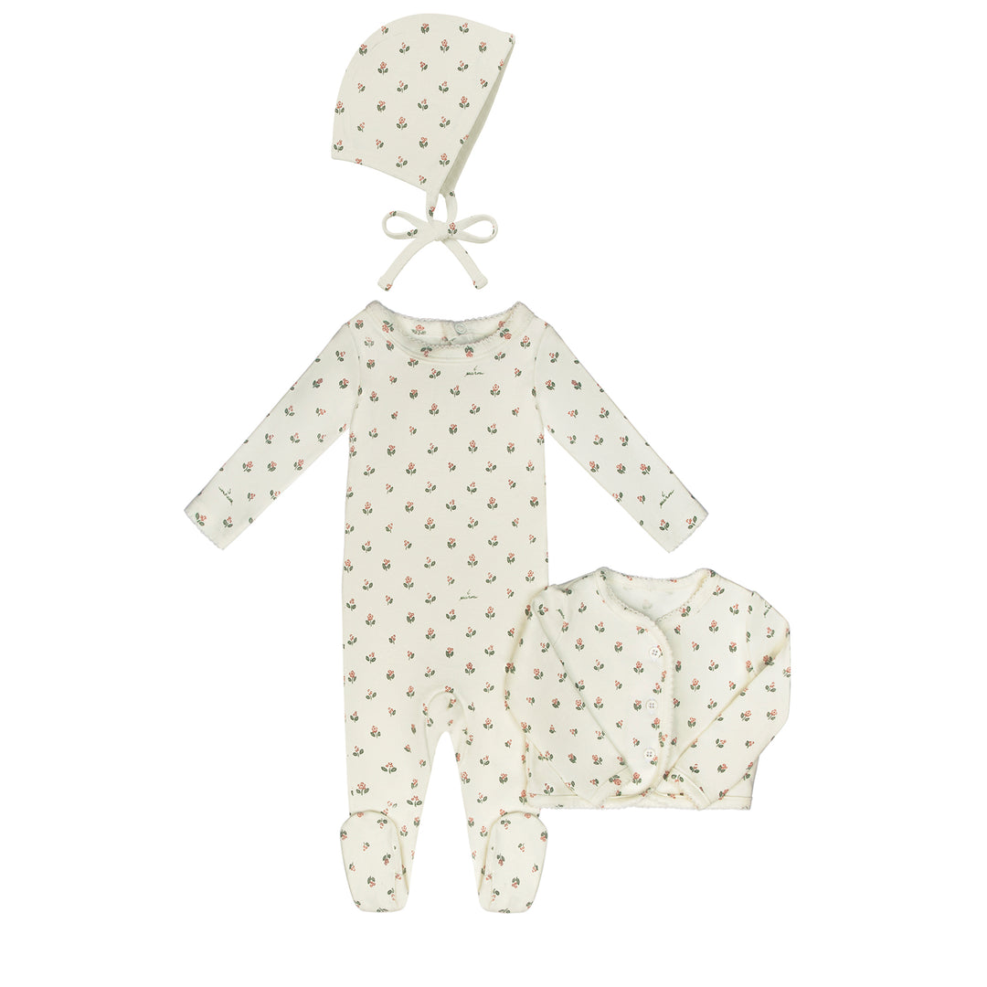 forever floral layette set - pink