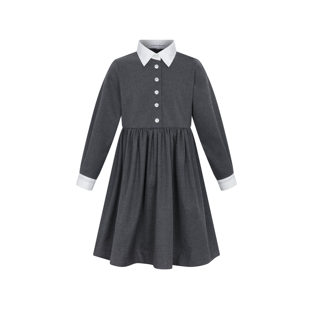 dress contrast trim shirt style - grey