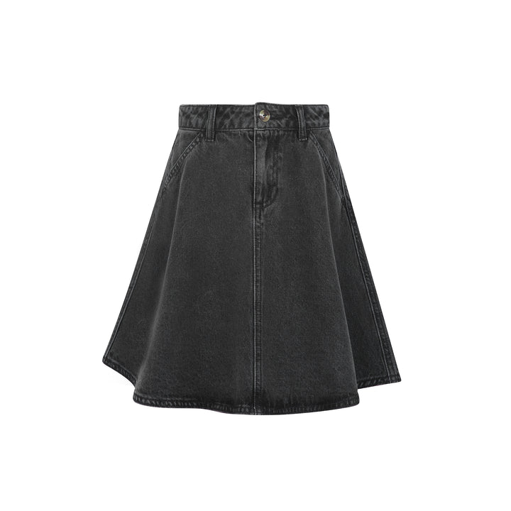 skirt denim yoke - black denim