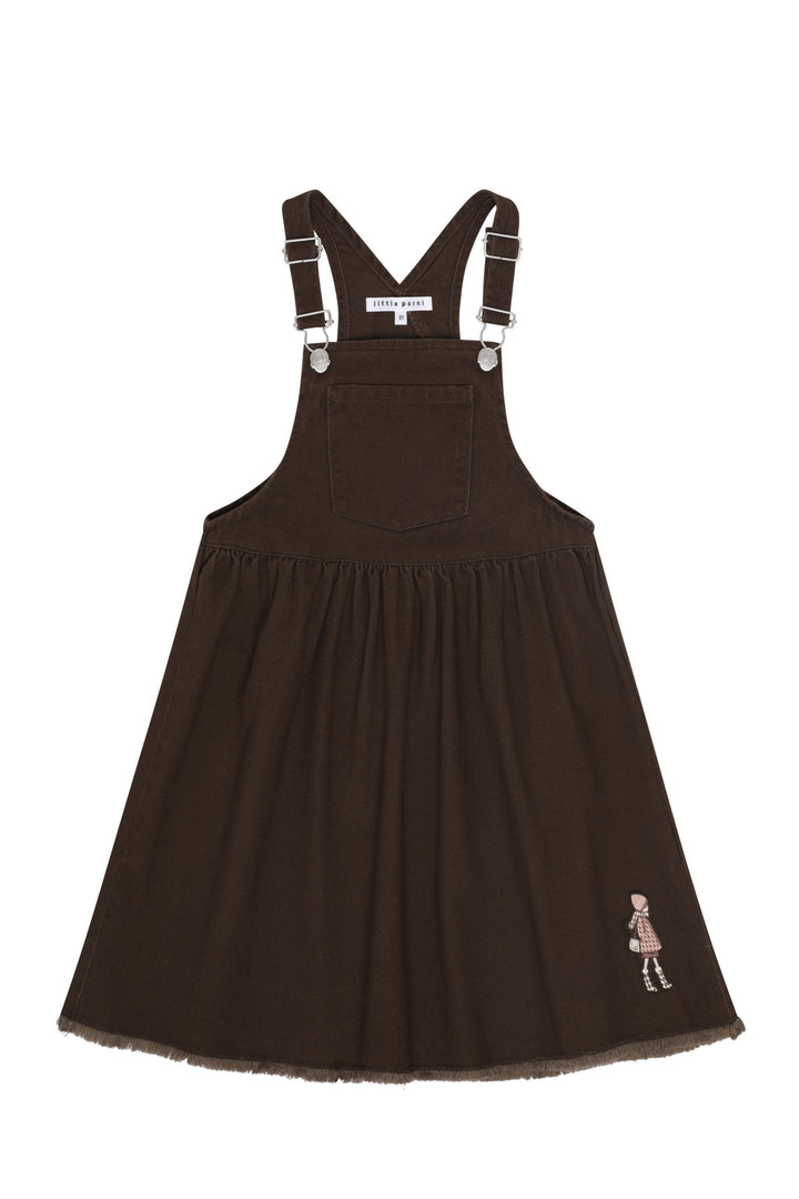 dress denim circle hem jumper - brown denim