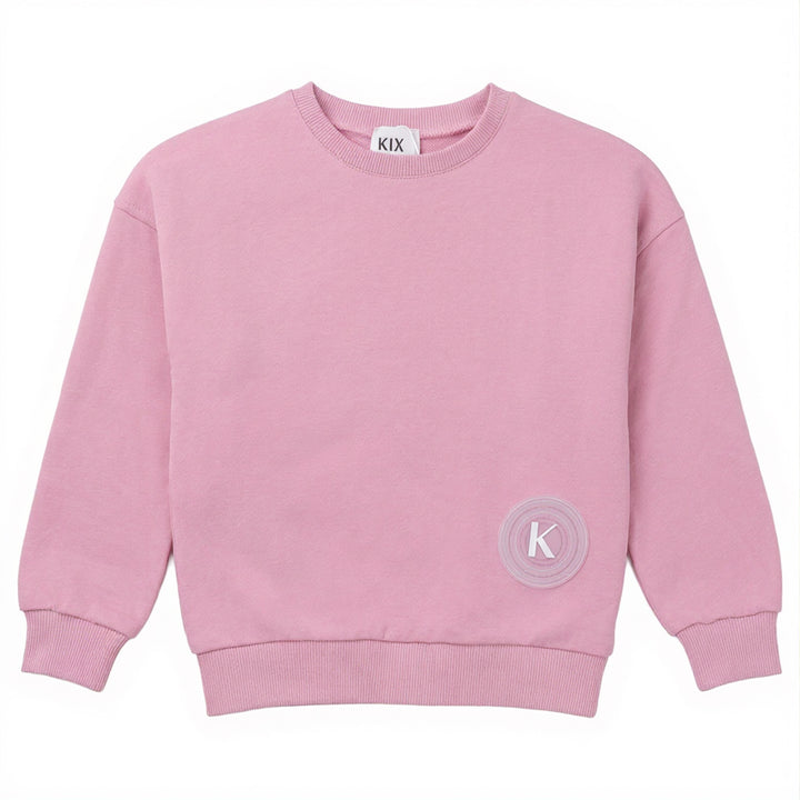 top l/s embossed rubber logo sweatshirt - pink