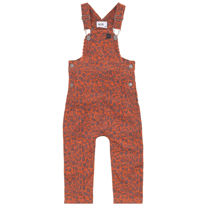 one piece corduroy leopard printed scalloped romper - rust