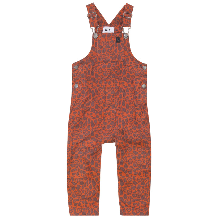 one piece corduroy leopard print romper - rust