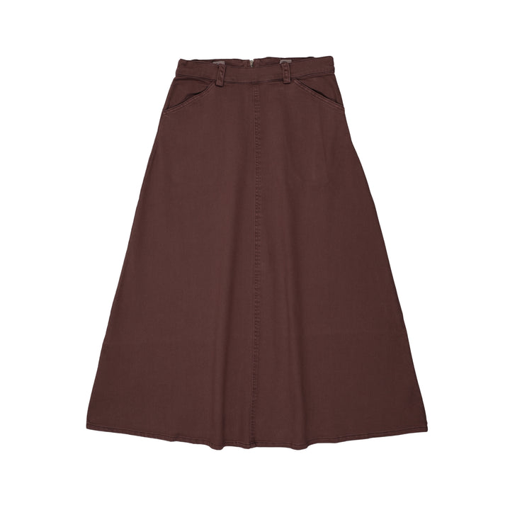 skirt denim maxi - plum