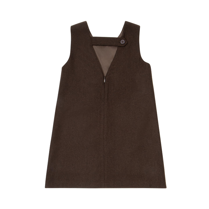 dress wool straight pocket jumper - brown