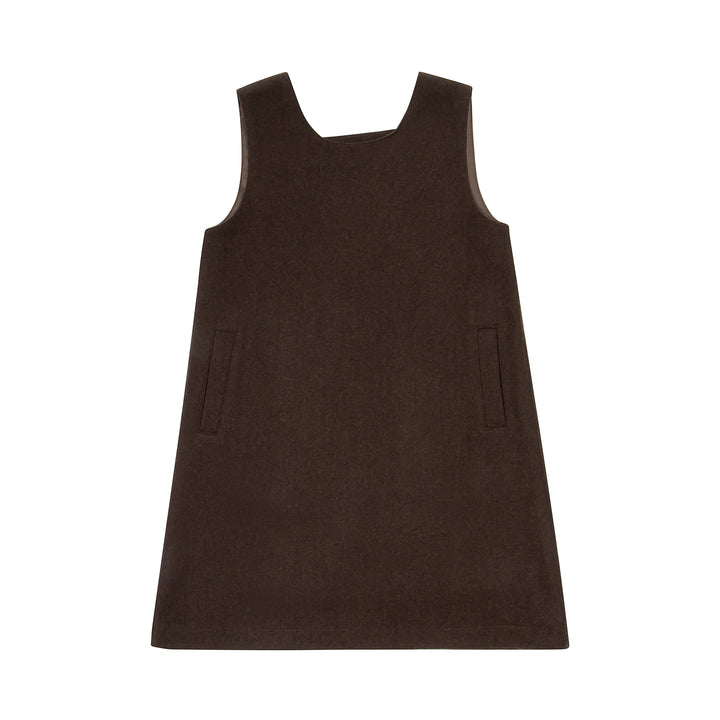 dress wool straight pocket jumper - brown