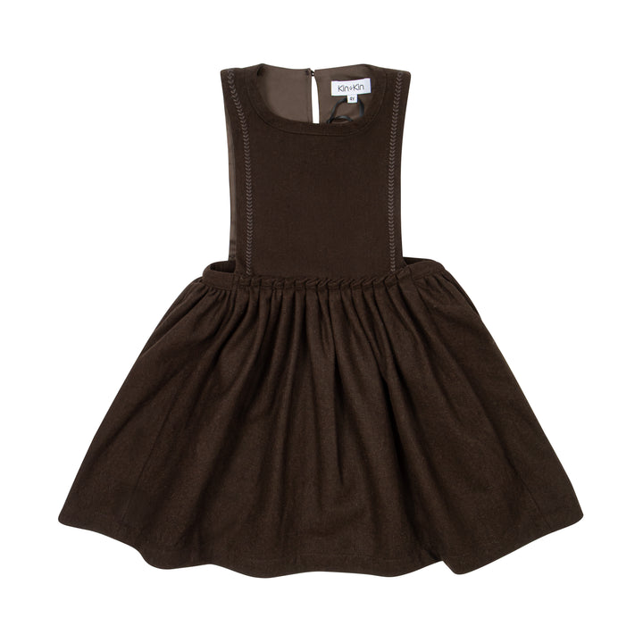 dress wool pleated pinafore jumper - brown
